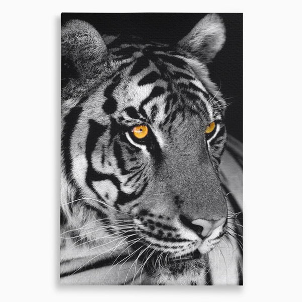 Tablou Canvas Premium, LuxCanva® M1183, Spirit Neimblanzit, Tigru, Alb si Negru, Felina, Jungla, Exotic, Portret, Profil, Forta, Instinct, Privire, Animal, Birou, Living, Camera Copil