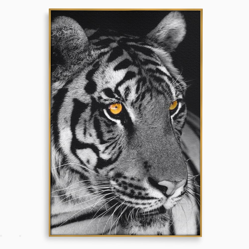 Tablou Canvas Premium, LuxCanva® M1183, Spirit Neimblanzit, Tigru, Alb si Negru, Felina, Jungla, Exotic, Portret, Profil, Forta, Instinct, Privire, Animal, Birou, Living, Camera Copil
