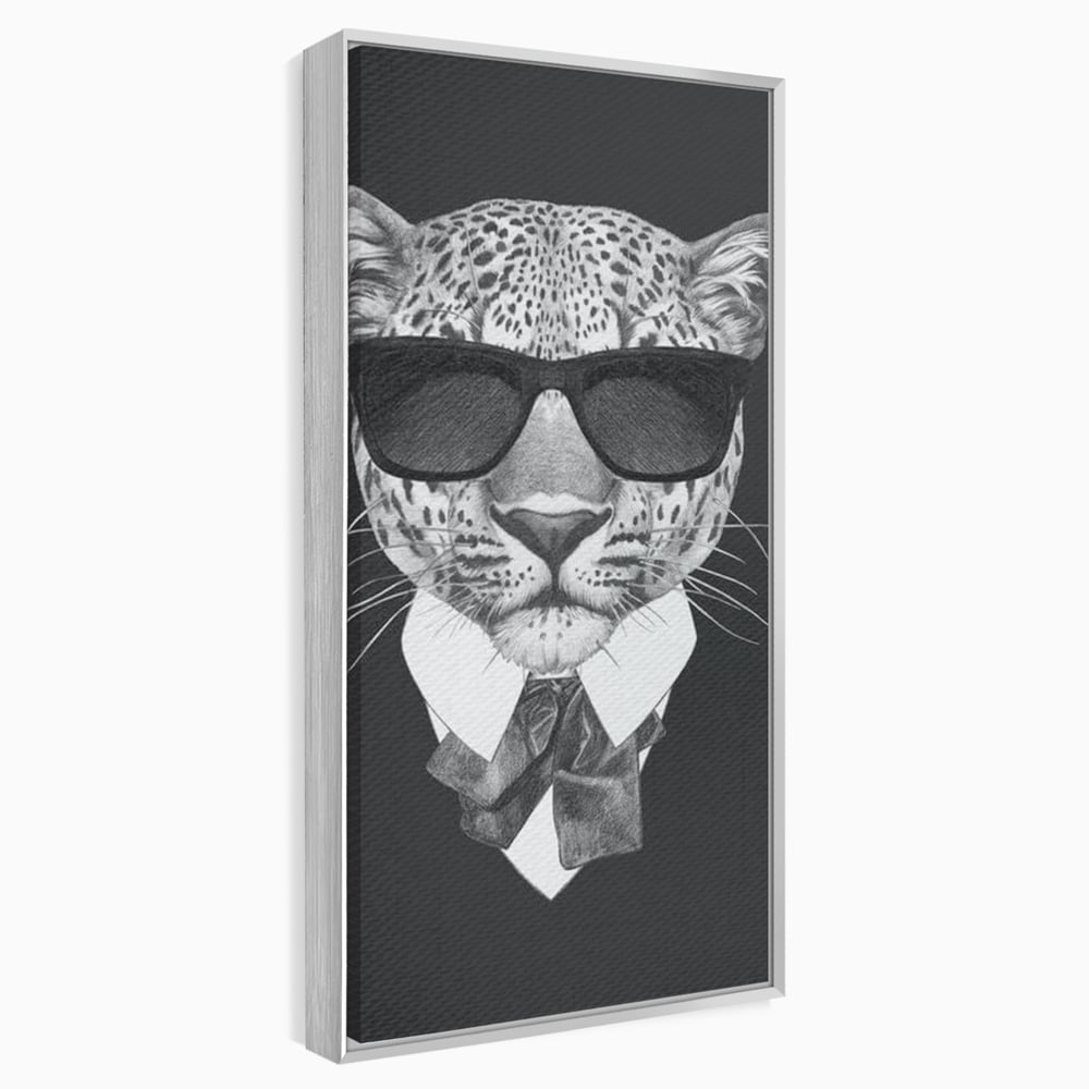 Tablou Canvas Premium, LuxCanva® M1186, Leopard cu Stil, Costum, Ochelari, Leopard, Gentleman, Fashion, Moda, Carisma, Felina, Elegant, Stilat, Birou, Living, Camera Copil