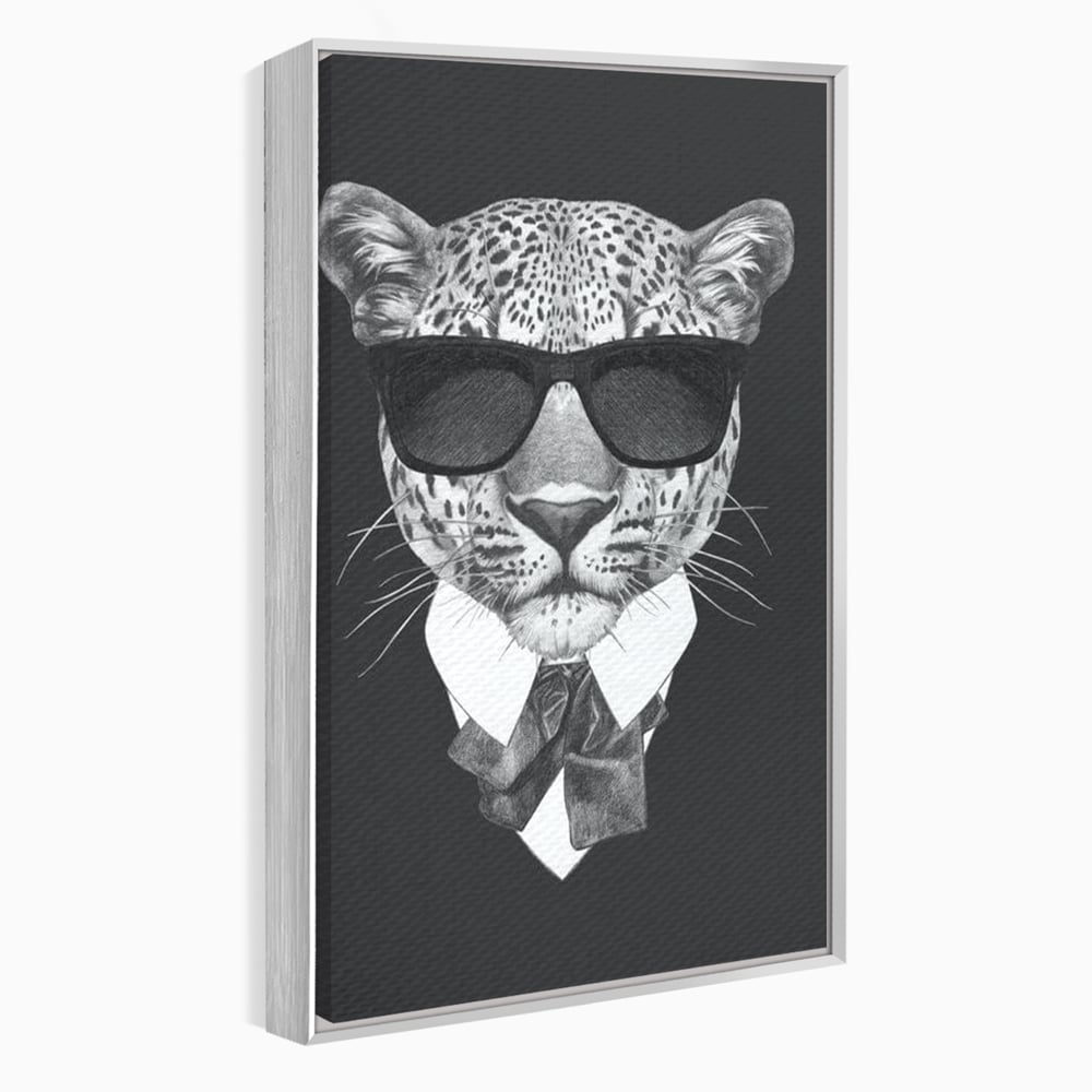 Tablou Canvas Premium, LuxCanva® M1186, Leopard cu Stil, Costum, Ochelari, Leopard, Gentleman, Fashion, Moda, Carisma, Felina, Elegant, Stilat, Birou, Living, Camera Copil