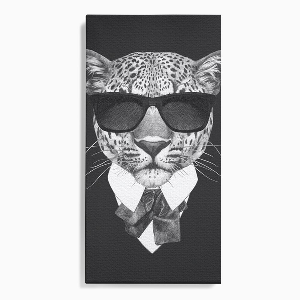 Tablou Canvas Premium, LuxCanva® M1186, Leopard cu Stil, Costum, Ochelari, Leopard, Gentleman, Fashion, Moda, Carisma, Felina, Elegant, Stilat, Birou, Living, Camera Copil