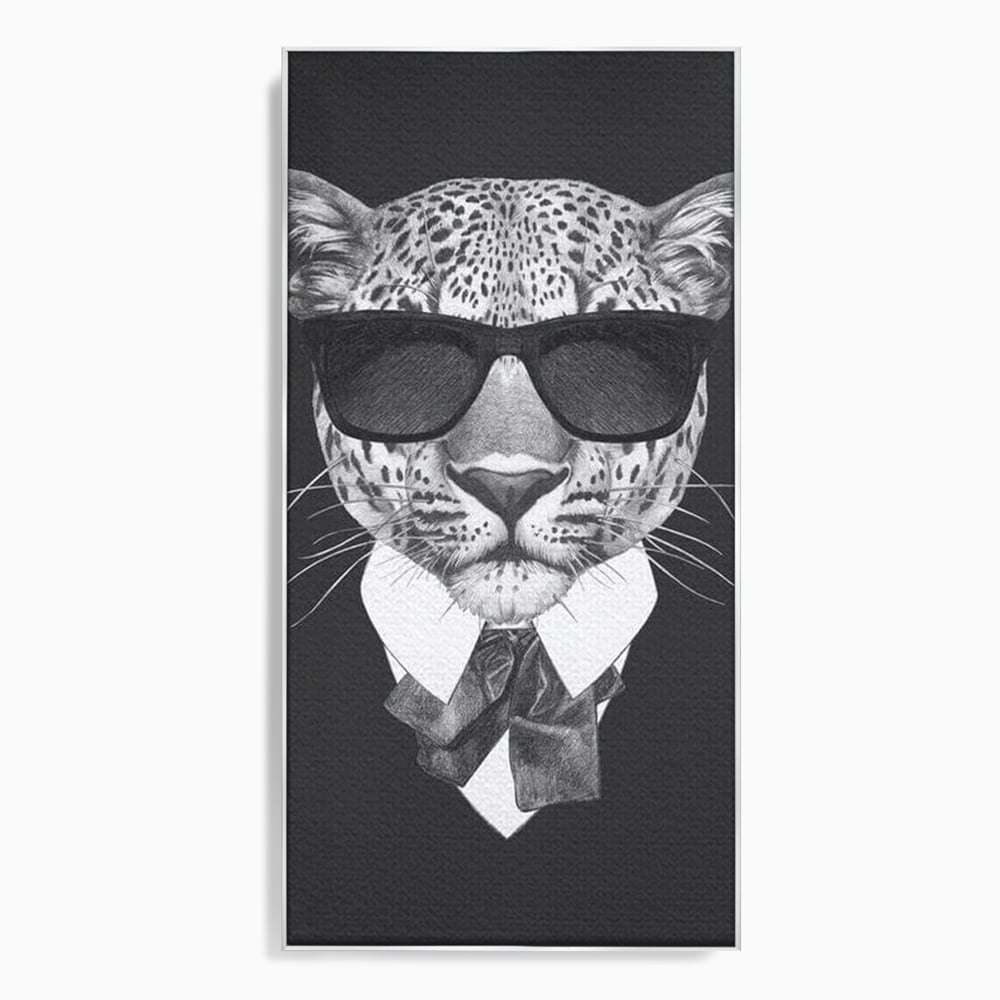 Tablou Canvas Premium, LuxCanva® M1186, Leopard cu Stil, Costum, Ochelari, Leopard, Gentleman, Fashion, Moda, Carisma, Felina, Elegant, Stilat, Birou, Living, Camera Copil
