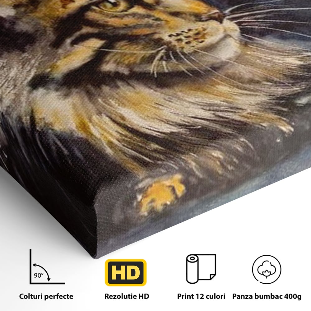 Tablou Canvas Premium, LuxCanva® M1188, Felina Noptii, Cosmos, Galaxie, Univers, Pictura, Felina, Pisica, Stele, Spatiu, Magie, Abstract, Birou, Living, Camera Copil