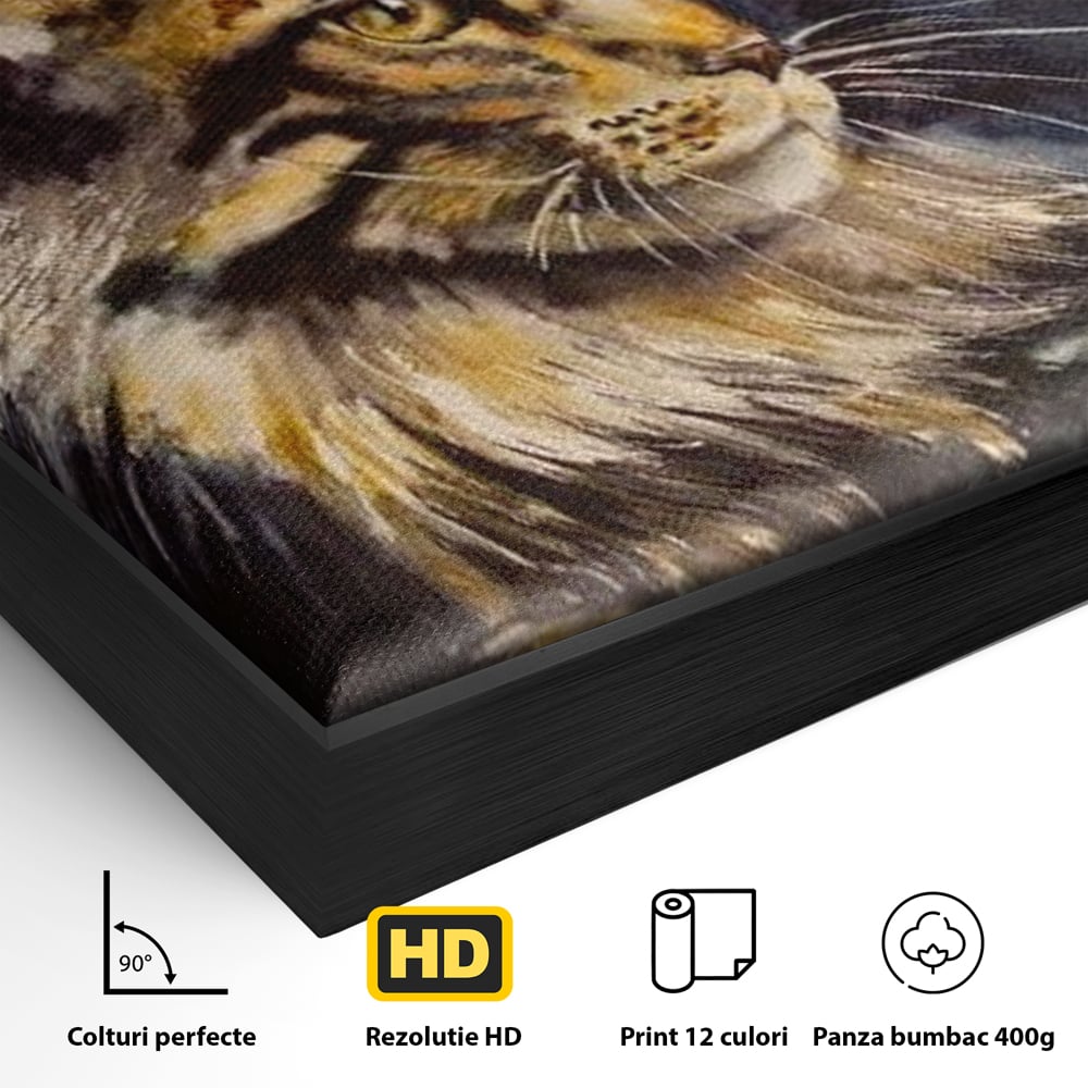 Tablou Canvas Premium, LuxCanva® M1188, Felina Noptii, Cosmos, Galaxie, Univers, Pictura, Felina, Pisica, Stele, Spatiu, Magie, Abstract, Birou, Living, Camera Copil