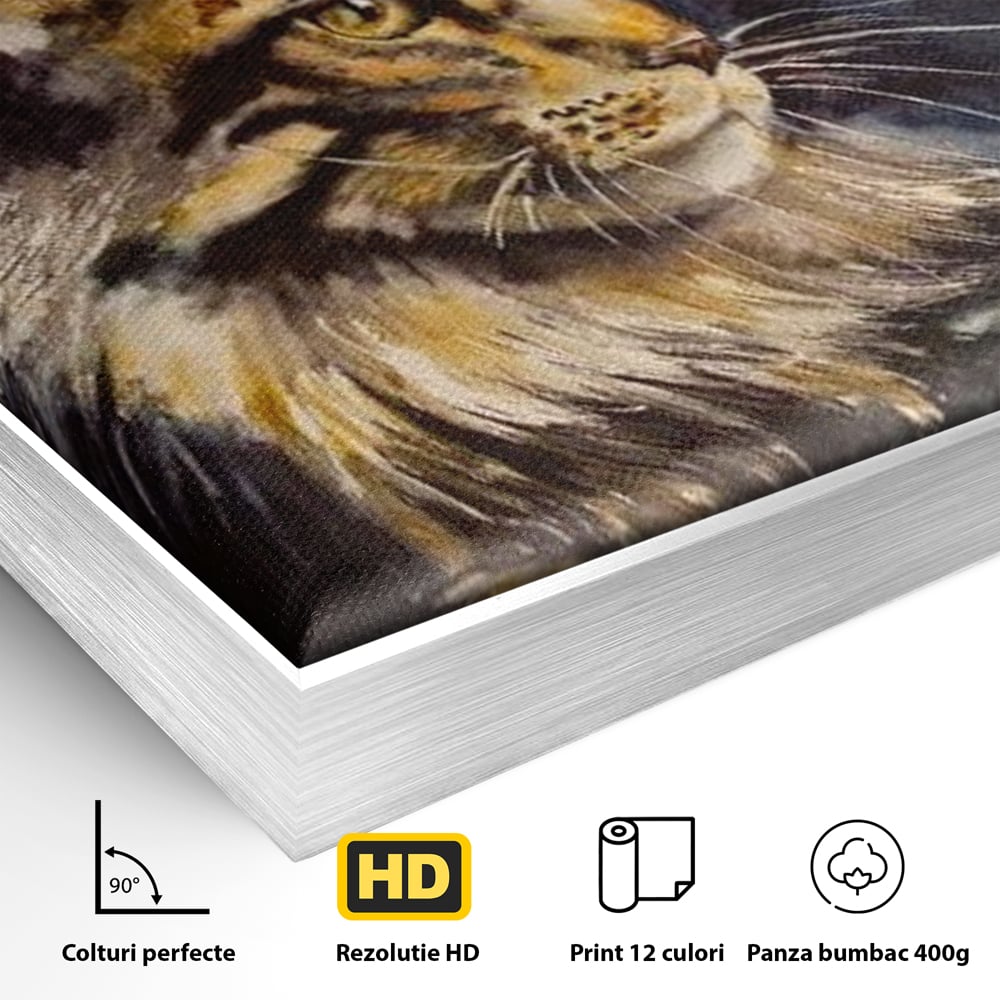 Tablou Canvas Premium, LuxCanva® M1188, Felina Noptii, Cosmos, Galaxie, Univers, Pictura, Felina, Pisica, Stele, Spatiu, Magie, Abstract, Birou, Living, Camera Copil