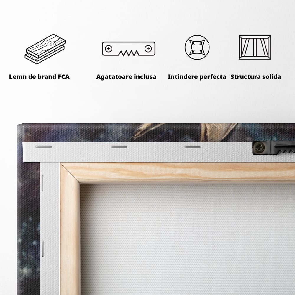 Tablou Canvas Premium, LuxCanva® M1188, Felina Noptii, Cosmos, Galaxie, Univers, Pictura, Felina, Pisica, Stele, Spatiu, Magie, Abstract, Birou, Living, Camera Copil