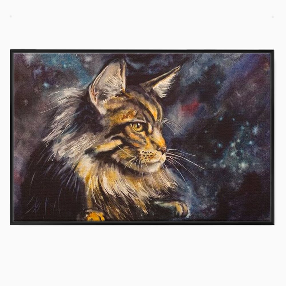 Tablou Canvas Premium, LuxCanva® M1188, Felina Noptii, Cosmos, Galaxie, Univers, Pictura, Felina, Pisica, Stele, Spatiu, Magie, Abstract, Birou, Living, Camera Copil