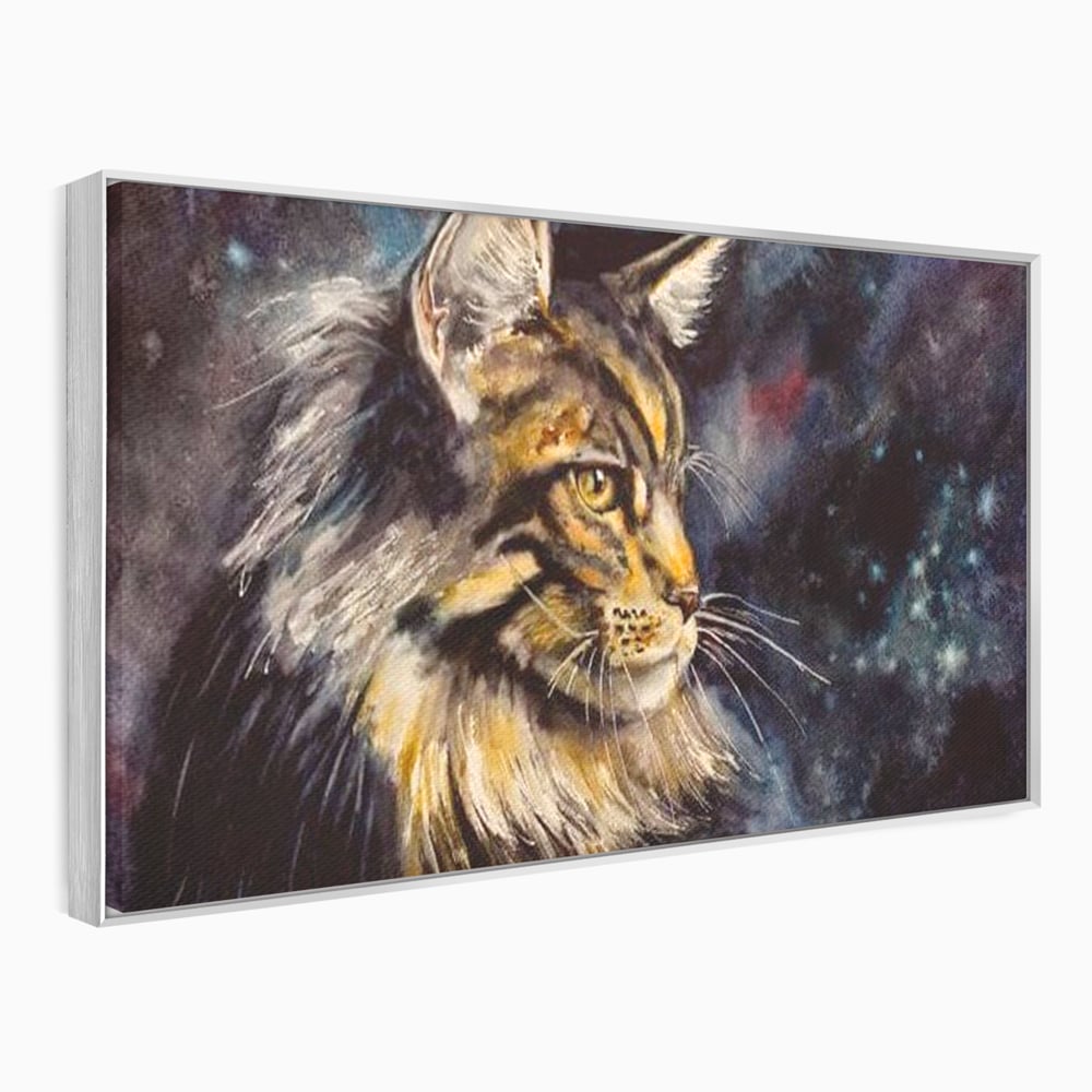 Tablou Canvas Premium, LuxCanva® M1188, Felina Noptii, Cosmos, Galaxie, Univers, Pictura, Felina, Pisica, Stele, Spatiu, Magie, Abstract, Birou, Living, Camera Copil