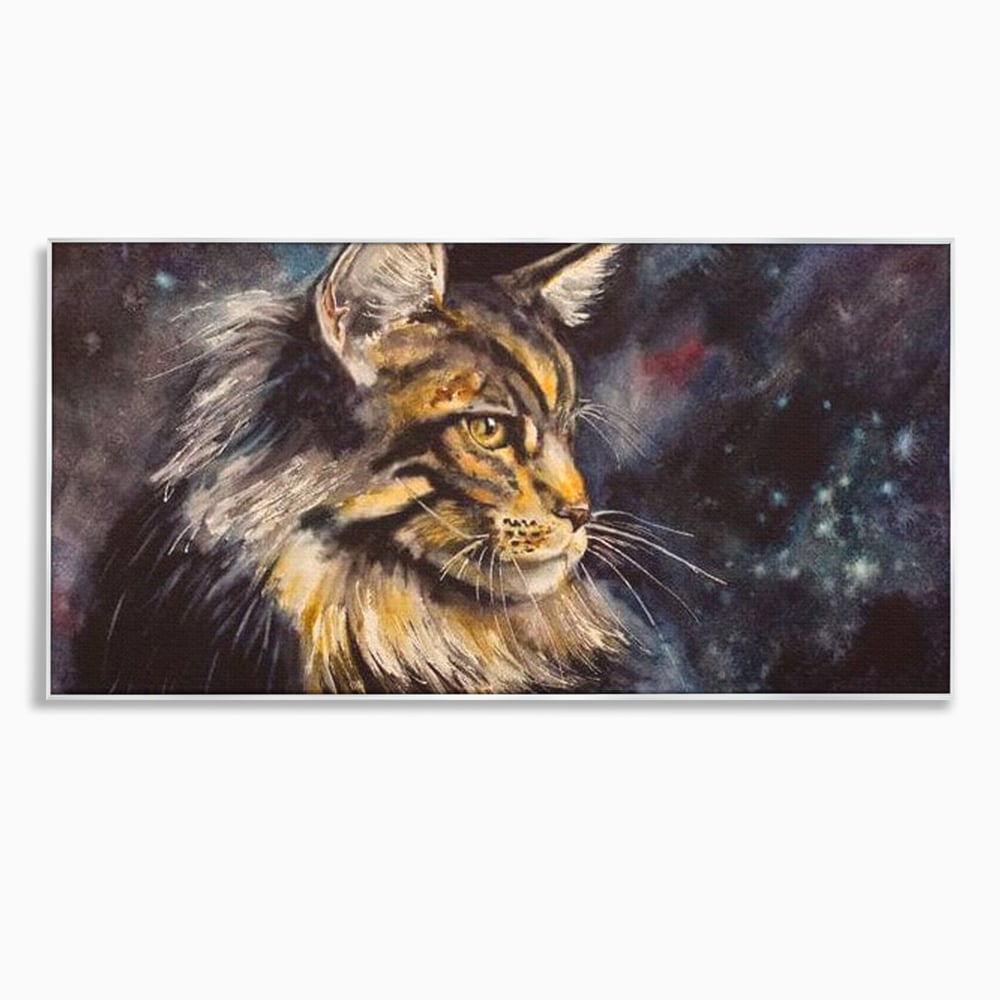 Tablou Canvas Premium, LuxCanva® M1188, Felina Noptii, Cosmos, Galaxie, Univers, Pictura, Felina, Pisica, Stele, Spatiu, Magie, Abstract, Birou, Living, Camera Copil