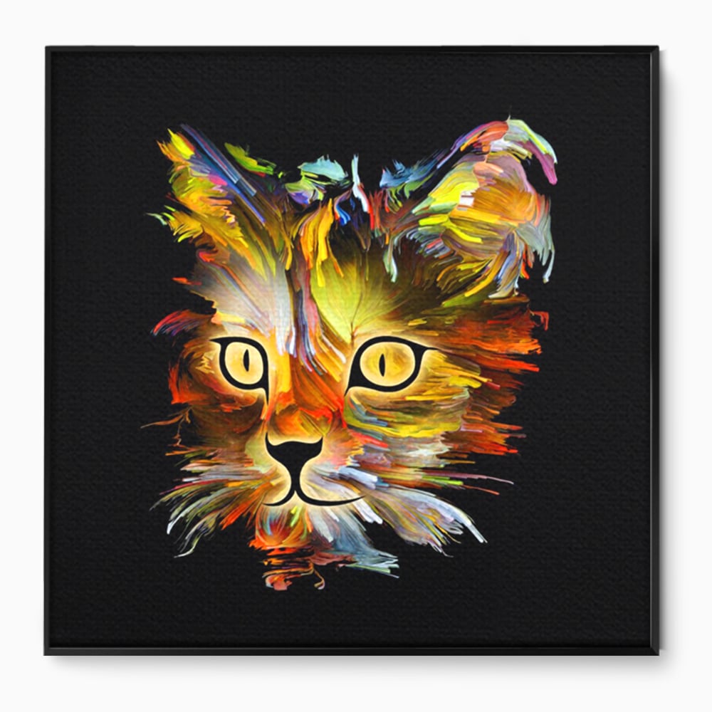 Tablou Canvas Premium, LuxCanva® M1189, Masca Pisicii, Abstract, Multicolor, Pictura, Pisica, Modern, Decor, Desen, Artistic, Design, Felina, Expresiv, Chip, Birou, Living, Camera Copil