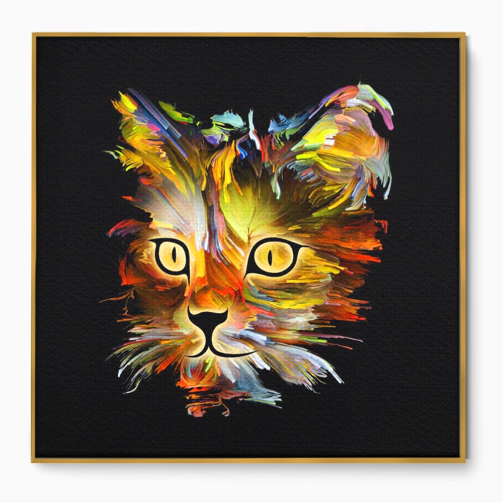 Tablou Canvas Premium, LuxCanva® M1189, Masca Pisicii, Abstract, Multicolor, Pictura, Pisica, Modern, Decor, Desen, Artistic, Design, Felina, Expresiv, Chip, Birou, Living, Camera Copil
