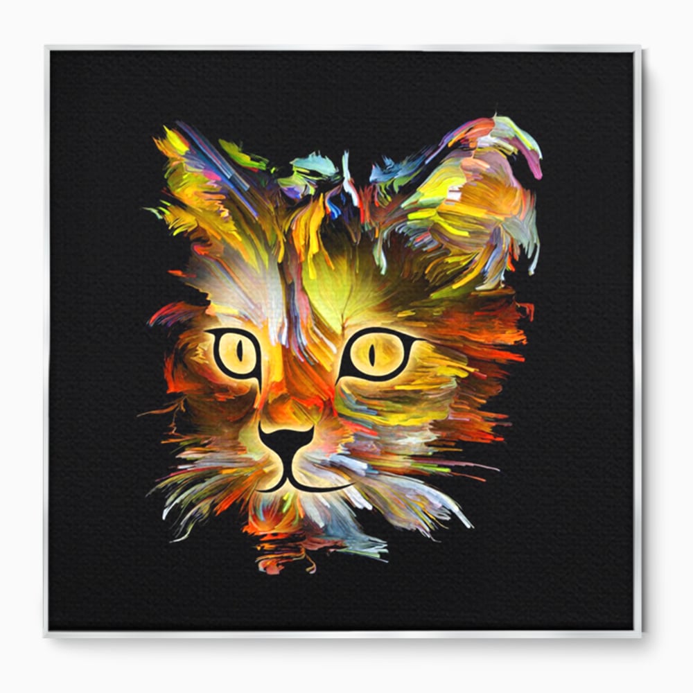 Tablou Canvas Premium, LuxCanva® M1189, Masca Pisicii, Abstract, Multicolor, Pictura, Pisica, Modern, Decor, Desen, Artistic, Design, Felina, Expresiv, Chip, Birou, Living, Camera Copil