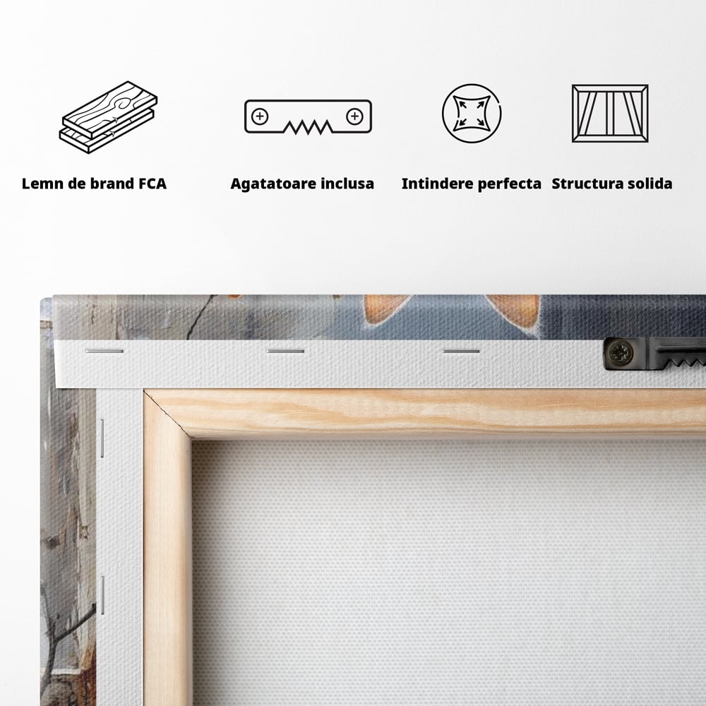 Tablou Canvas Premium, LuxCanva® M1190, Stapana Casei, Fereastra, Frunze, Crengi, Pictura, Pufos, Rustic, Pisica, Felina, Vintage, Melancolie, Relaxare, Blana, Coada, Birou, Living, Camera Copil