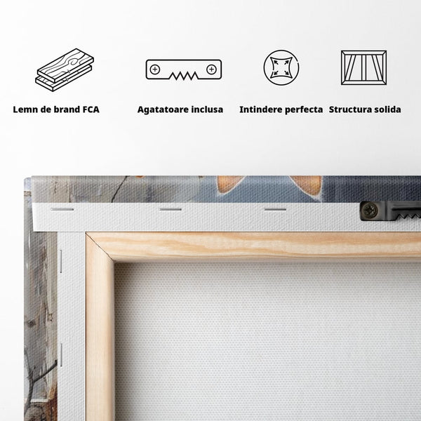 Tablou Canvas Premium, LuxCanva® M1190, Stapana Casei, Fereastra, Frunze, Crengi, Pictura, Pufos, Rustic, Pisica, Felina, Vintage, Melancolie, Relaxare, Blana, Coada, Birou, Living, Camera Copil