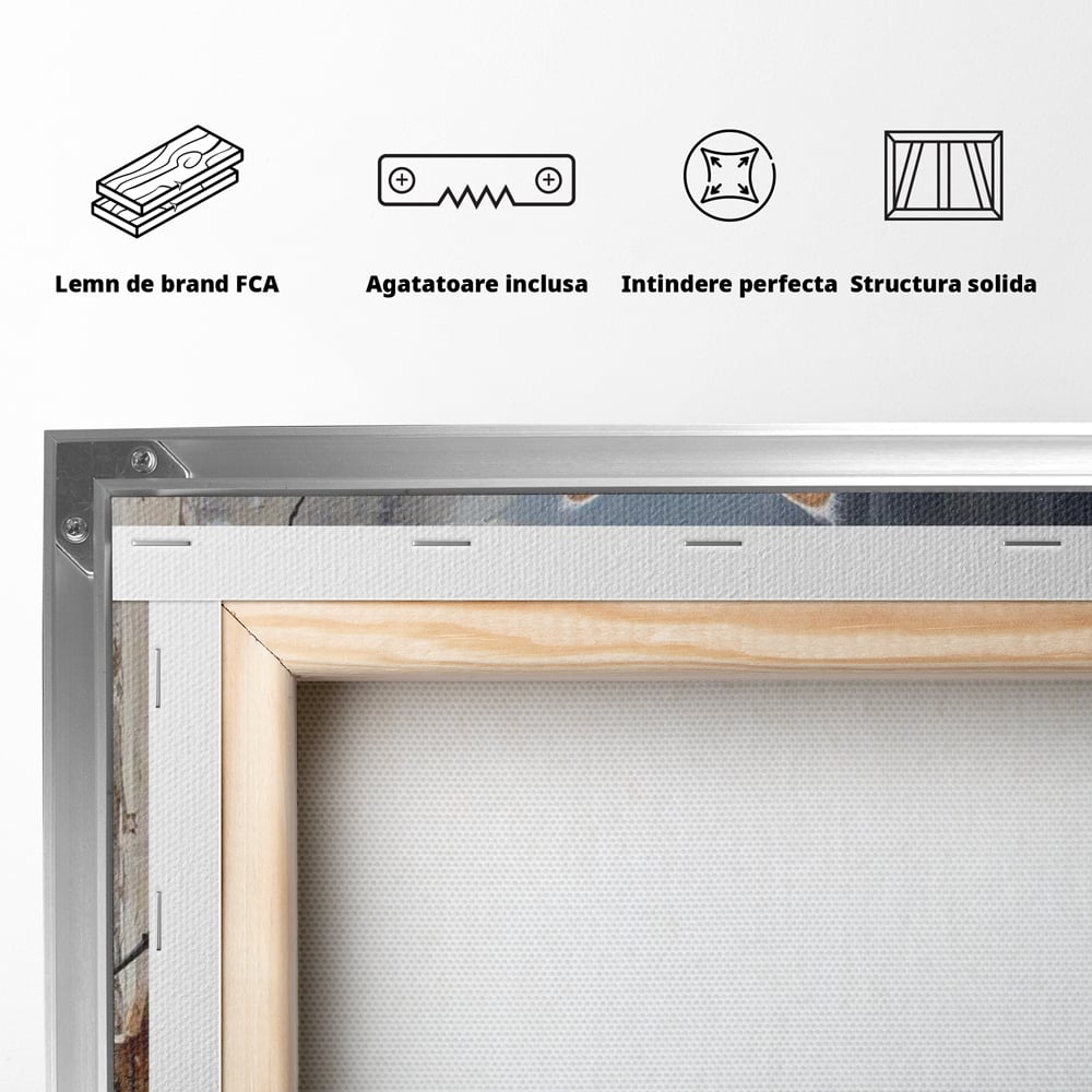 Tablou Canvas Premium, LuxCanva® M1190, Stapana Casei, Fereastra, Frunze, Crengi, Pictura, Pufos, Rustic, Pisica, Felina, Vintage, Melancolie, Relaxare, Blana, Coada, Birou, Living, Camera Copil