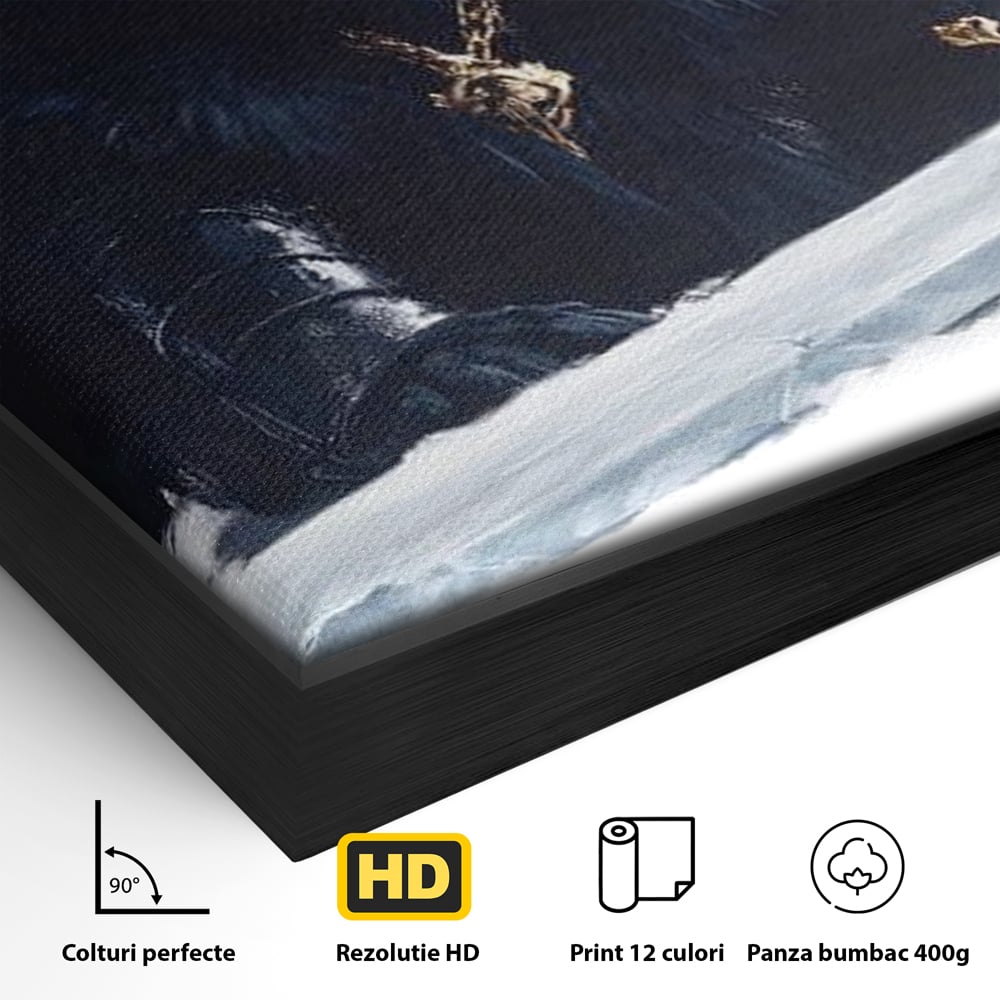 Tablou Canvas Premium, LuxCanva® M1195, Tronul Umbrelor, Pantera, Felina, Coroana, Sabie, Rege, Tron, Aur, Ceata, Mistic, Cavaler, Nobil, Putere, Birou, Living, Camera Copil