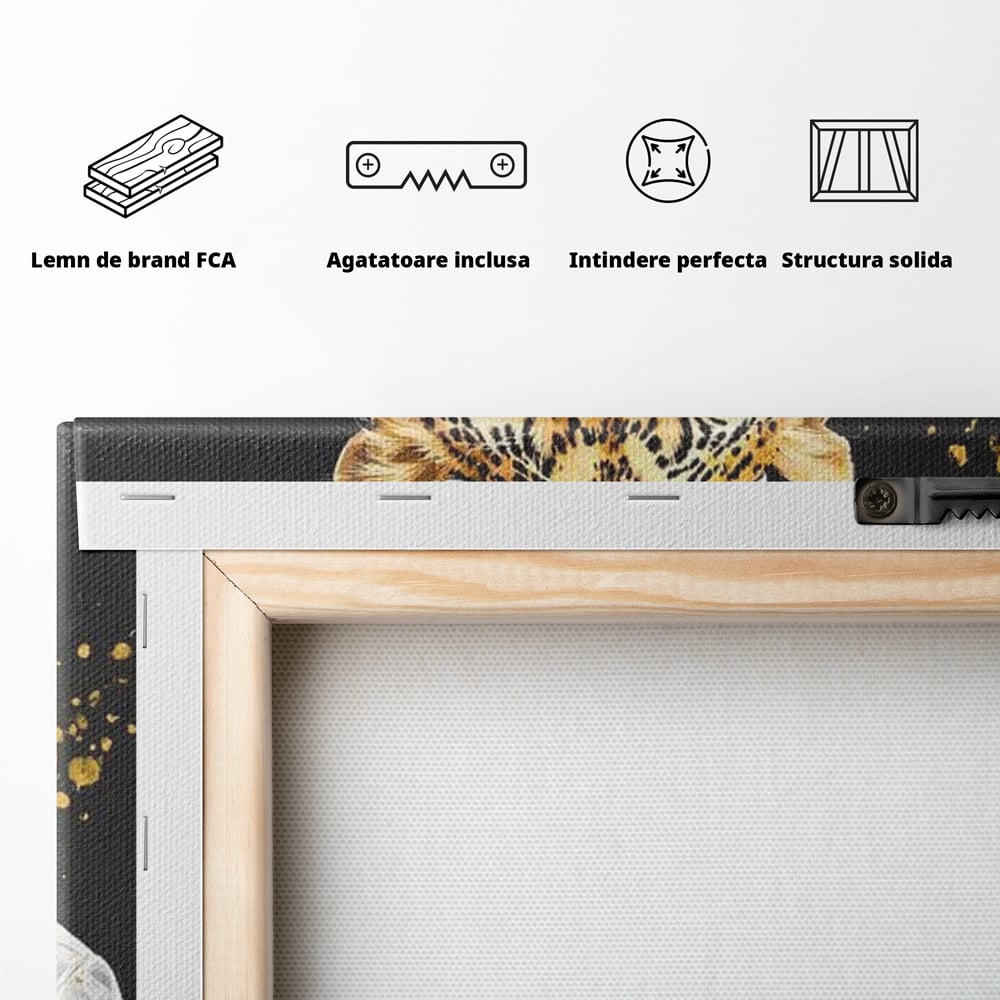 Leinwand Wandkunst Canvas Premium, LuxCanva® M1196, Safari Küche, Leopard, Koch, Kostüm, Feline, Küche, Restaurant, Pete, Exotisch, Savanne, Portrait, Büro, Wohnen, Wohnzimmer, Babyzimmer