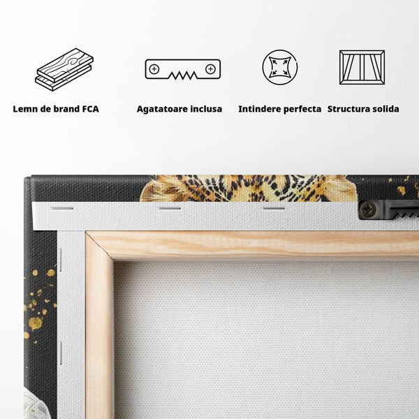 Leinwand Wandkunst Canvas Premium, LuxCanva® M1196, Safari Küche, Leopard, Koch, Kostüm, Feline, Küche, Restaurant, Pete, Exotisch, Savanne, Portrait, Büro, Wohnen, Wohnzimmer, Babyzimmer