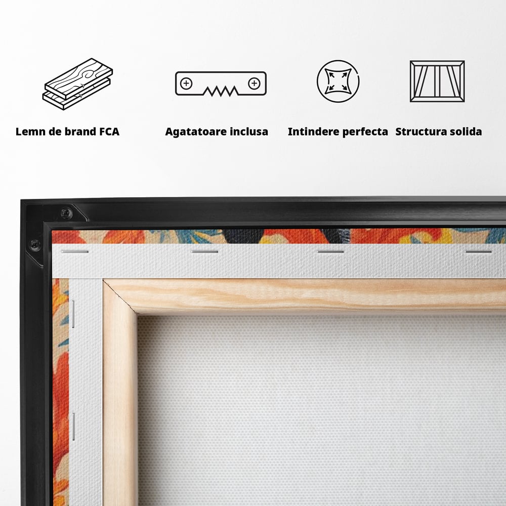 Leinwand Wandkunst Canvas Premium, LuxCanva® M1197, Ornamentaler Traum, Katze, Tapete, Floral, Raffiniert, Fell, Bohème, Romantisch, Klassisch, Feline, Künstlerisch, Büro, Wohnen, Kinderzimmer