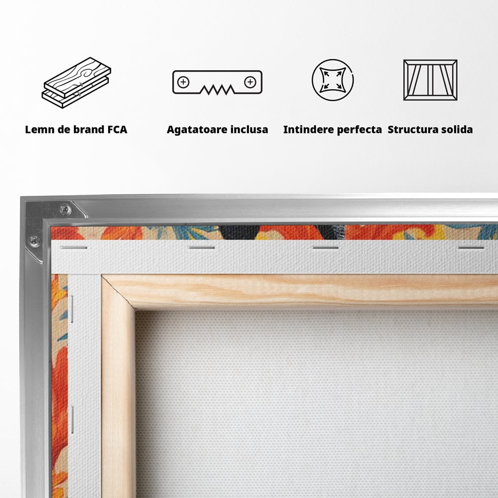 Leinwand Wandkunst Canvas Premium, LuxCanva® M1197, Ornamentaler Traum, Katze, Tapete, Floral, Raffiniert, Fell, Bohème, Romantisch, Klassisch, Feline, Künstlerisch, Büro, Wohnen, Kinderzimmer