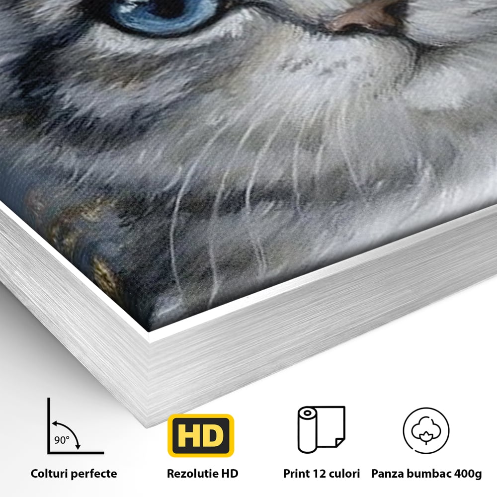 Tablou Canvas Premium, LuxCanva® M1198, Bijuteriile Parisului, Turnul Eiffel, Auriu, Flori, Petale, Pisica, Felina, Pufos, Blana, Ochi, Eleganta, Pictura, Paris, Birou, Living, Camera Copil