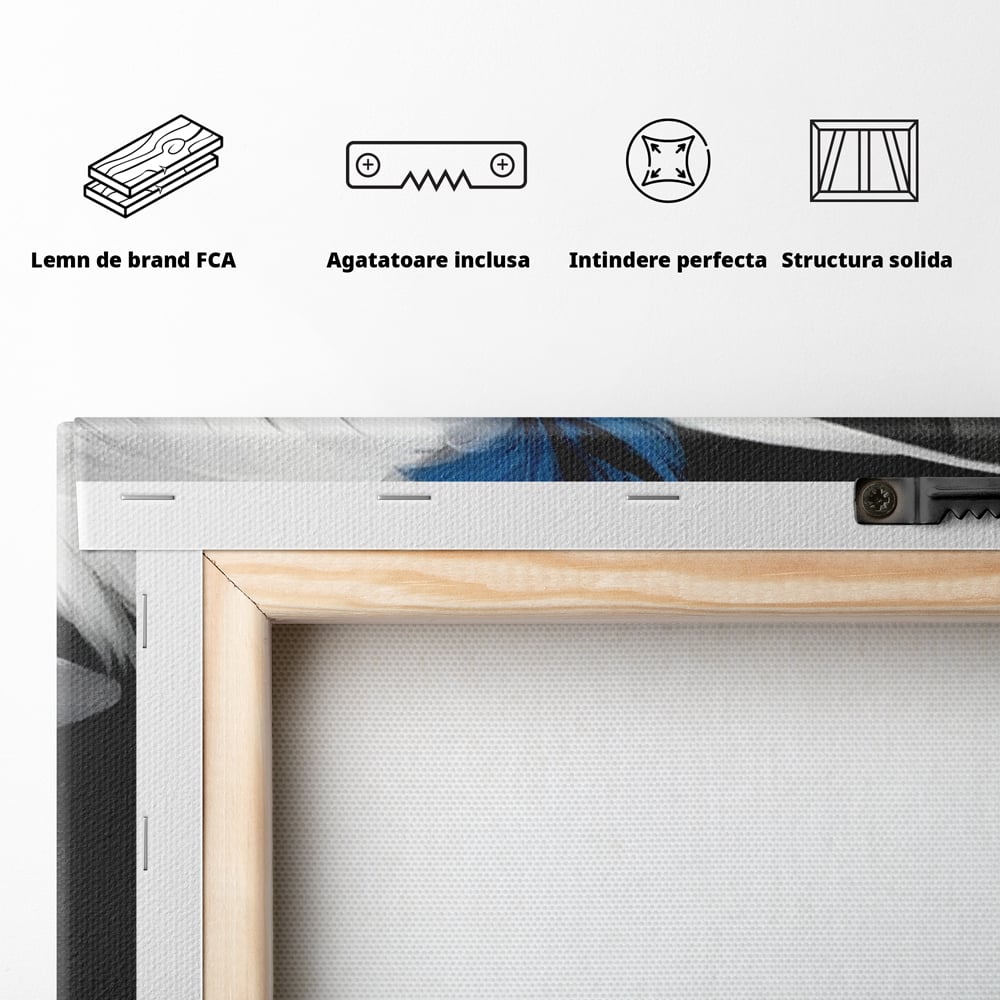 Tablou Canvas Premium, LuxCanva® M1200, Pisica Aristocrata, Sampanie, Pahar, Lux, Felina, Pene, Palarie, Costum, Fashion, Sofisticat, Pisica, Glam, Chic, Birou, Living, Camera Copil