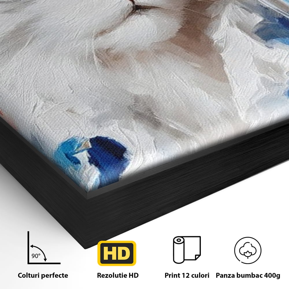 Leinwand Wandkunst Canvas Premium, LuxCanva® M1203, Prom Abend, Party, Extravagant, Ball, Mode, Feline, Feder, Feder, Hut, Glas, Champagner, Malerei, Luxus, Büro, Wohnen, Kinderzimmer