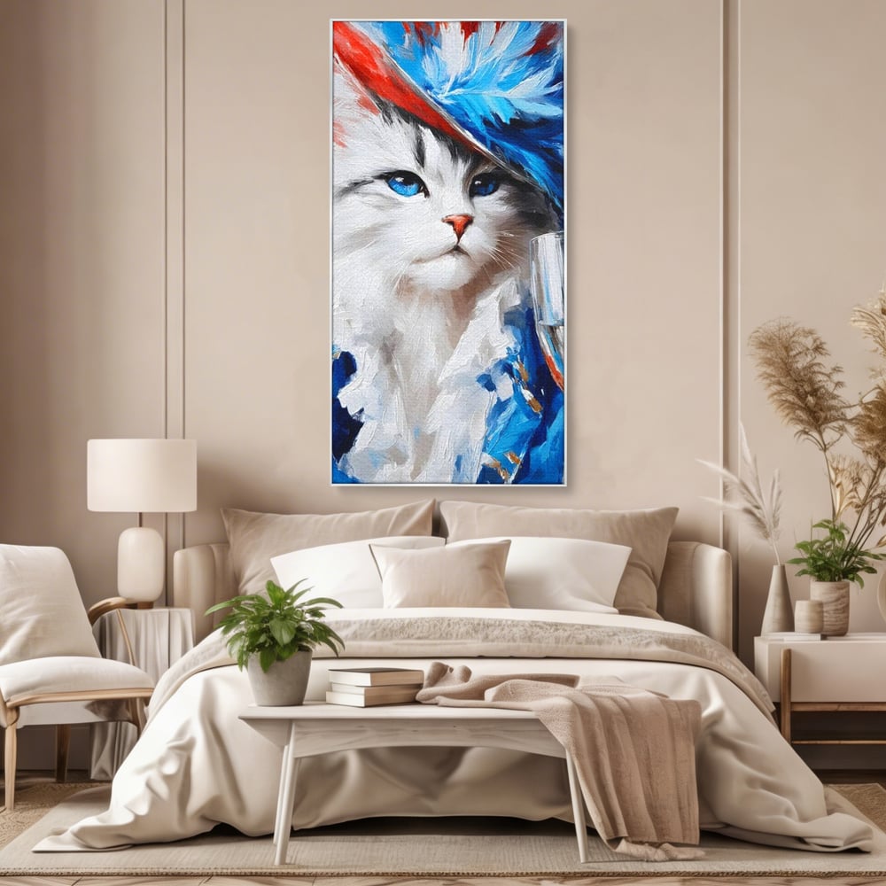 Leinwand Wandkunst Canvas Premium, LuxCanva® M1203, Prom Abend, Party, Extravagant, Ball, Mode, Feline, Feder, Feder, Hut, Glas, Champagner, Malerei, Luxus, Büro, Wohnen, Kinderzimmer
