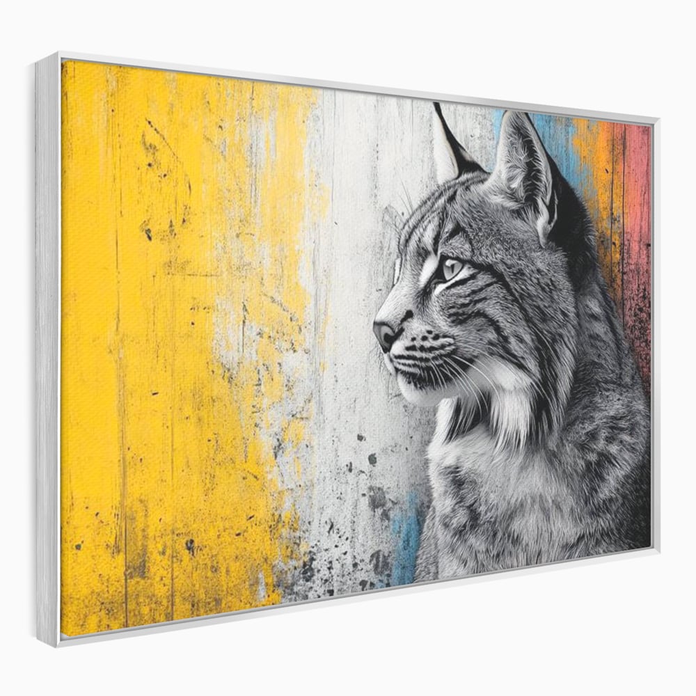 Tablou Canvas Premium, LuxCanva® M1206, Gardianul Culorilor, Pisica, Salbaticie, Ras, Urban, Perete, Contrast, Modern, Blana, Realist, Graffiti, Textura, Birou, Living, Camera Copil
