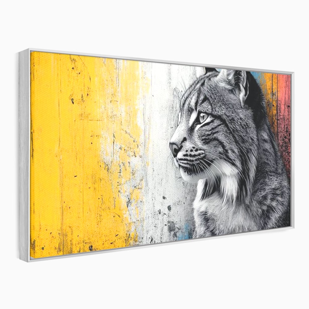 Tablou Canvas Premium, LuxCanva® M1206, Gardianul Culorilor, Pisica, Salbaticie, Ras, Urban, Perete, Contrast, Modern, Blana, Realist, Graffiti, Textura, Birou, Living, Camera Copil