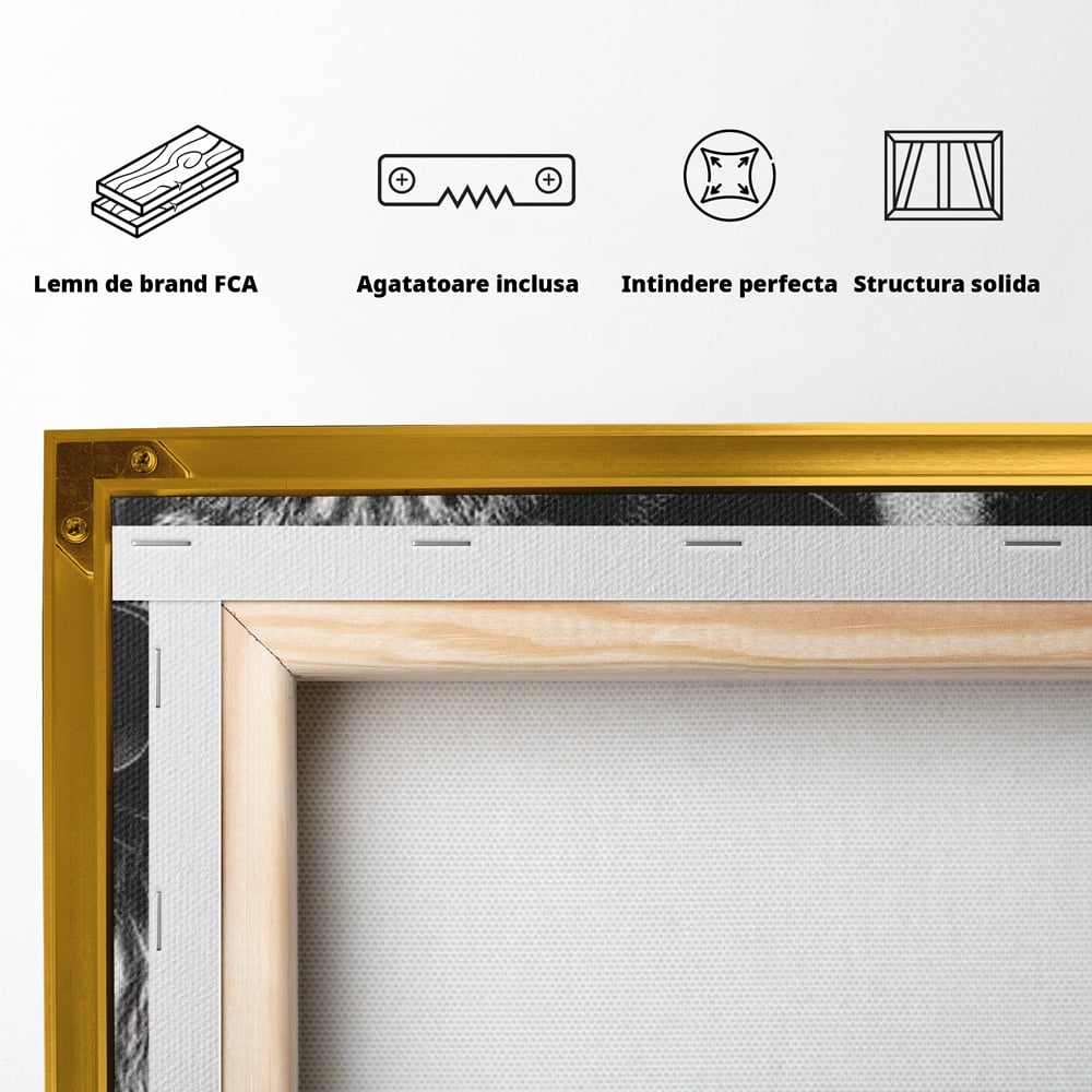 Tablou Canvas Premium, LuxCanva® M1209, Mafie in Doi, Trandafiri, Flori, Feline, Mafie, Pisici, Ochelari, Gangster, Pereche, Lux, Fashion, Palarie, Lant, Birou, Living, Camera Copil