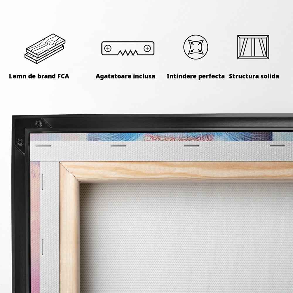 Tablou Canvas Premium, LuxCanva® M1212, Printesa Pastelului, Pisica, Coroana, Inima, Blanita, Pastel, Printesa, Roz, Dragalas, Dulce, Pufos, Adorabil, Birou, Living, Camera Copil