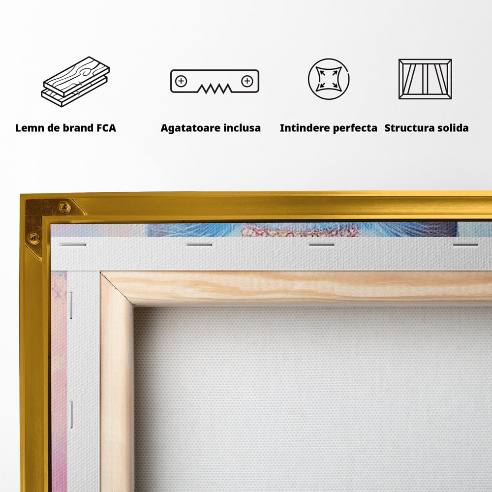 Tablou Canvas Premium, LuxCanva® M1212, Printesa Pastelului, Pisica, Coroana, Inima, Blanita, Pastel, Printesa, Roz, Dragalas, Dulce, Pufos, Adorabil, Birou, Living, Camera Copil