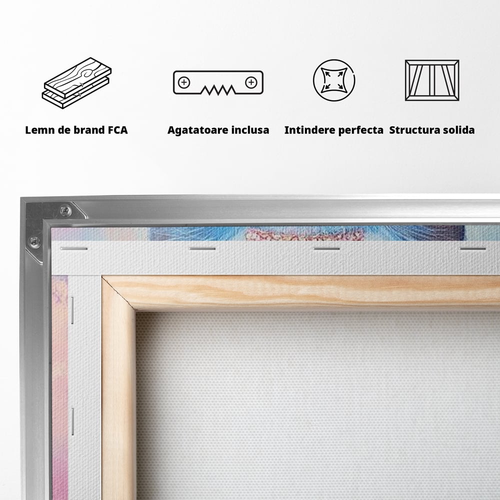 Tablou Canvas Premium, LuxCanva® M1212, Printesa Pastelului, Pisica, Coroana, Inima, Blanita, Pastel, Printesa, Roz, Dragalas, Dulce, Pufos, Adorabil, Birou, Living, Camera Copil