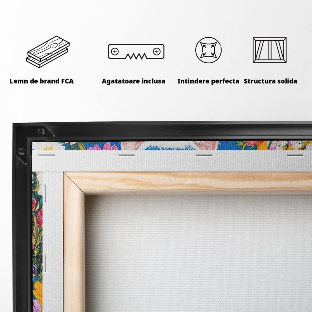 Leinwand Premium Leinwand Wandbilder, LuxCanva® M1213, Pastell Leinwandbilder, Pastell Gedicht, Malerei, Blumen, Mehrfarbig, Vase, Katze, Frühling, Pastell, Feline, Flauschig, Liebenswert, Heiter, Büro, Wohnen, Kinderzimmer