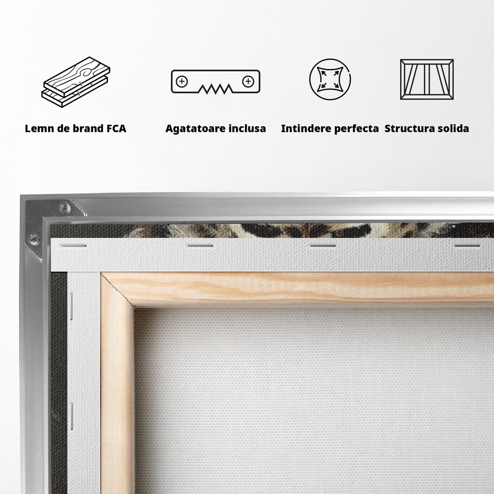 Tablou Canvas Premium, LuxCanva® M1214, Focul din Privire, Tigru, Alb, Rosu, Felina, Privire, Ochi, Fioros, Salbatic, Putere, Mistic, Portret, Furie, Birou, Living, Camera Copil