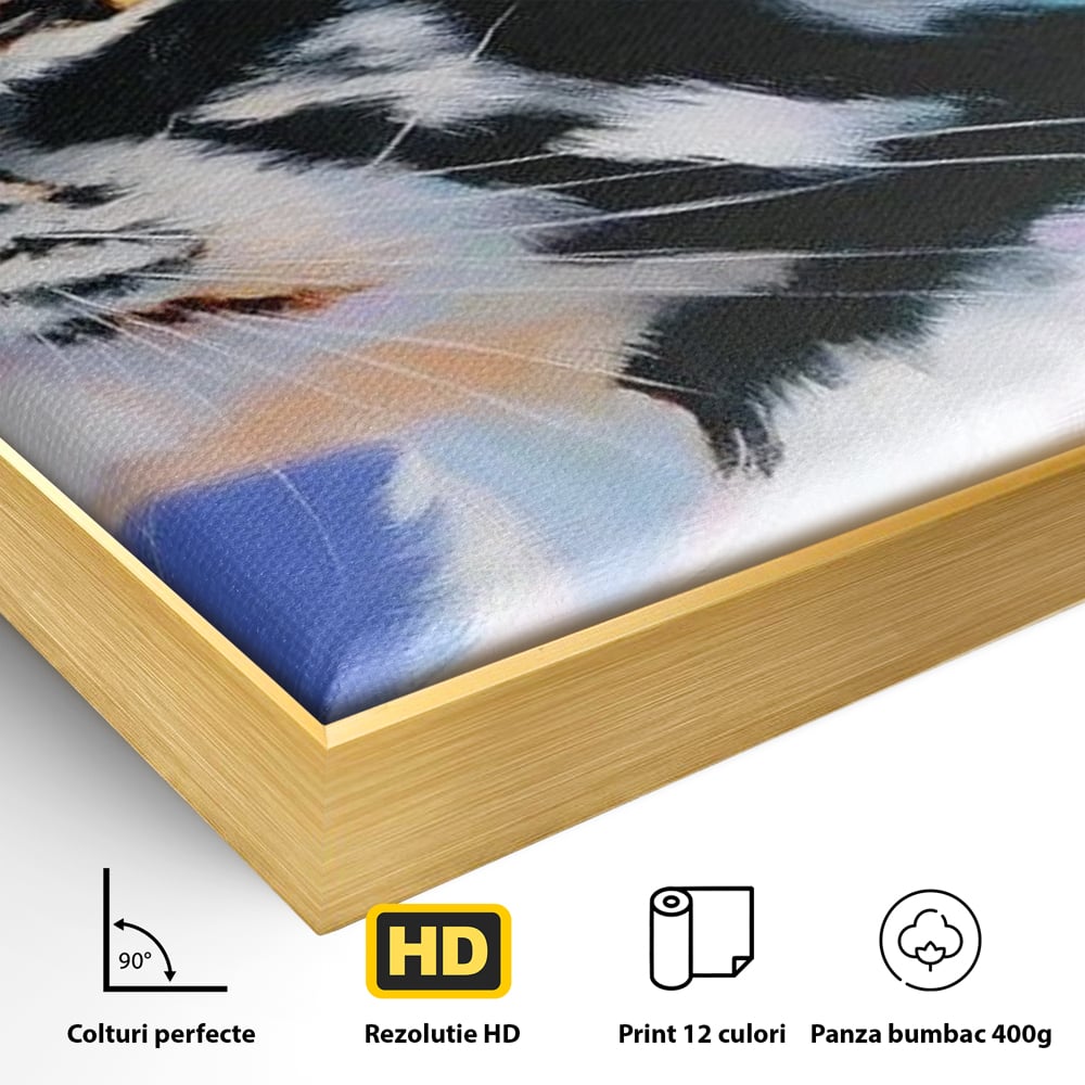 Leinwand Premium Canvas Wandbilder, LuxCanva® M1220, Warten auf die Morgendämmerung, Profil, Pastell, Porträt, Katze, Meditation, Gedanken, Blicke, hell, klar, klar, träumen, Büro, Wohnen, Kinderzimmer