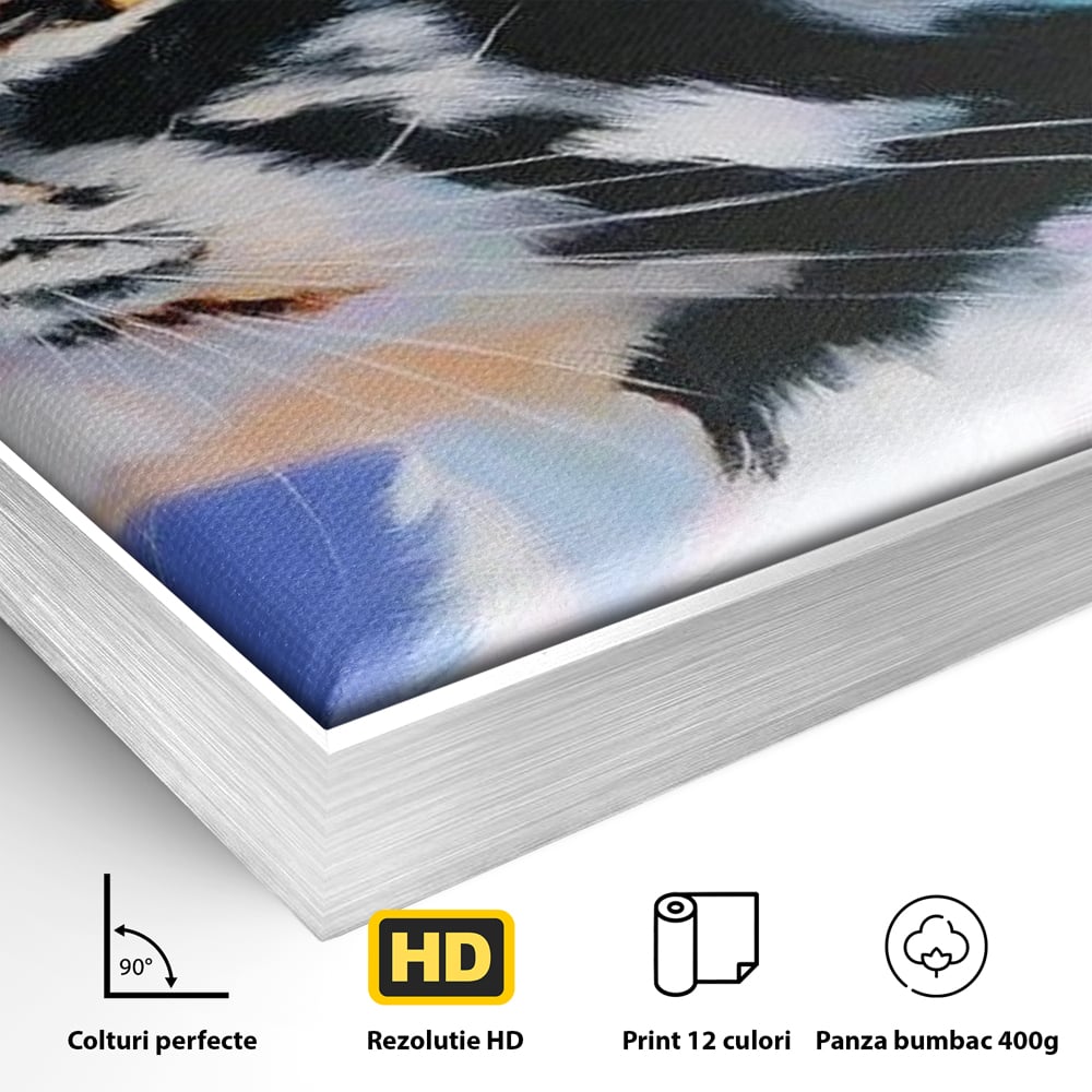 Leinwand Premium Canvas Wandbilder, LuxCanva® M1220, Warten auf die Morgendämmerung, Profil, Pastell, Porträt, Katze, Meditation, Gedanken, Blicke, hell, klar, klar, träumen, Büro, Wohnen, Kinderzimmer