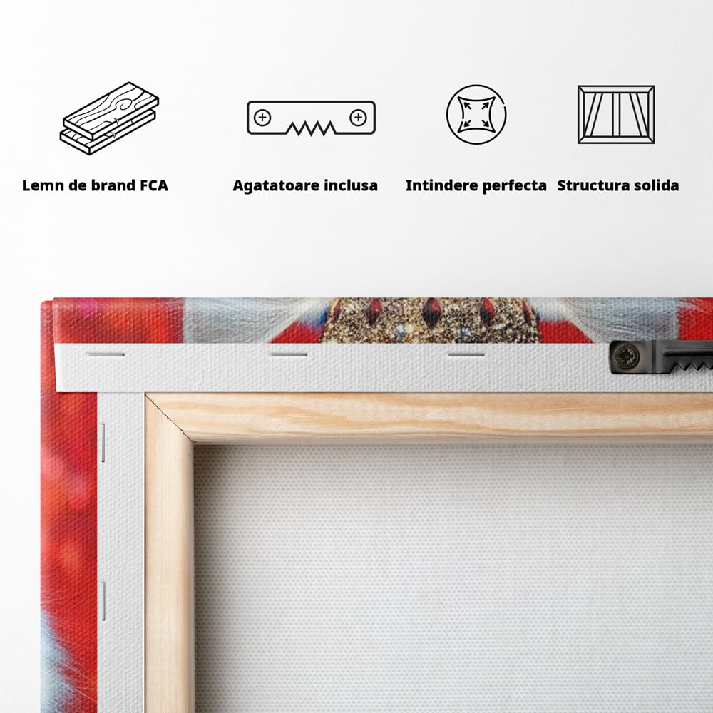 Tablou Canvas Premium, LuxCanva® M1223, Craiasa Regatului Rosu, Regina, Pisica, Coroana, Bijuterie, Stralucitor, Elegant, Nobil, Pufos, Cristal, Diamant, Lux, Birou, Living, Camera Copil