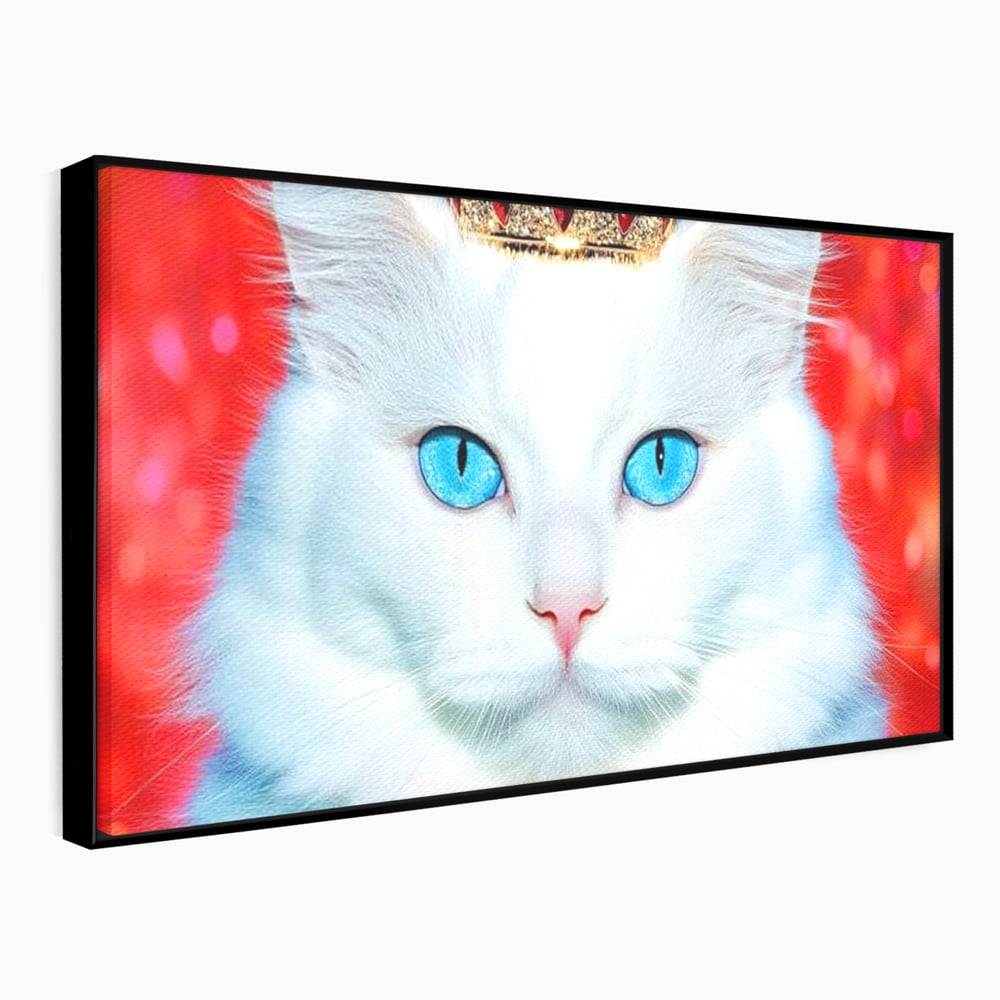 Tablou Canvas Premium, LuxCanva® M1223, Craiasa Regatului Rosu, Regina, Pisica, Coroana, Bijuterie, Stralucitor, Elegant, Nobil, Pufos, Cristal, Diamant, Lux, Birou, Living, Camera Copil