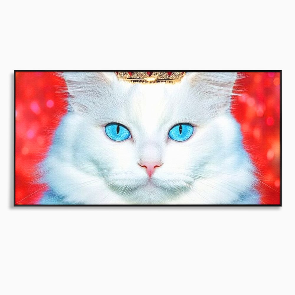 Tablou Canvas Premium, LuxCanva® M1223, Craiasa Regatului Rosu, Regina, Pisica, Coroana, Bijuterie, Stralucitor, Elegant, Nobil, Pufos, Cristal, Diamant, Lux, Birou, Living, Camera Copil