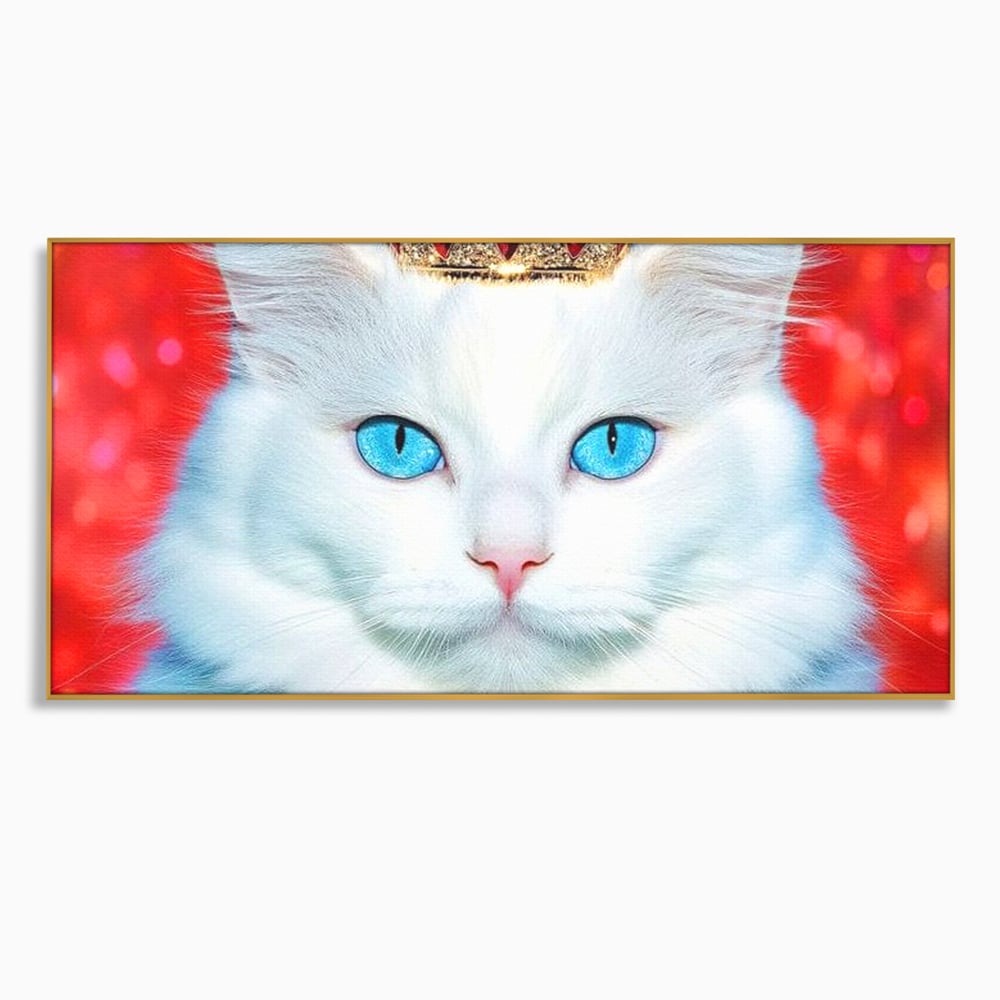Tablou Canvas Premium, LuxCanva® M1223, Craiasa Regatului Rosu, Regina, Pisica, Coroana, Bijuterie, Stralucitor, Elegant, Nobil, Pufos, Cristal, Diamant, Lux, Birou, Living, Camera Copil