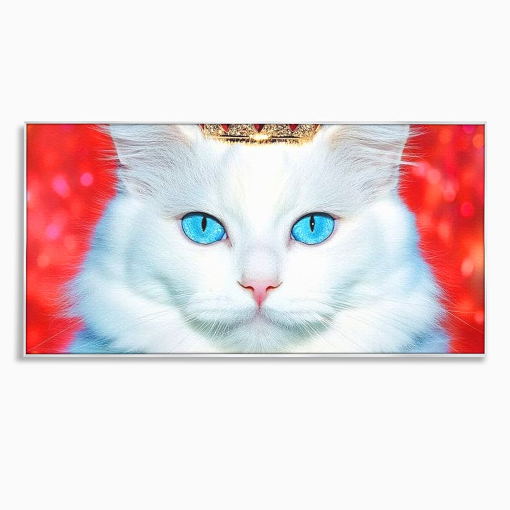 Tablou Canvas Premium, LuxCanva® M1223, Craiasa Regatului Rosu, Regina, Pisica, Coroana, Bijuterie, Stralucitor, Elegant, Nobil, Pufos, Cristal, Diamant, Lux, Birou, Living, Camera Copil