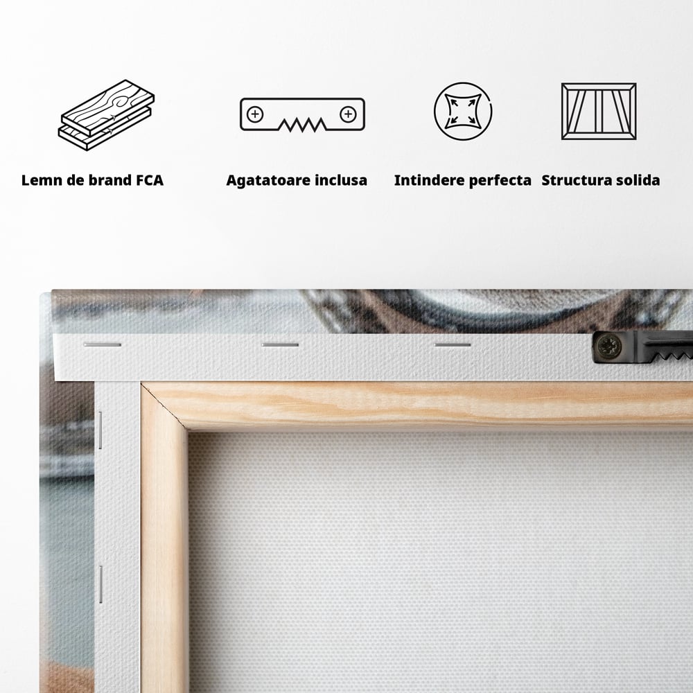 Tablou Canvas Premium, LuxCanva® M1226, Vacanta in Paris, Turnul Eiffel, Calatorie, Vacanta, Bereta, Pisici, Cuplu, Pereche, Romantic, Blanita, Iubire, Birou, Living, Camera Copil