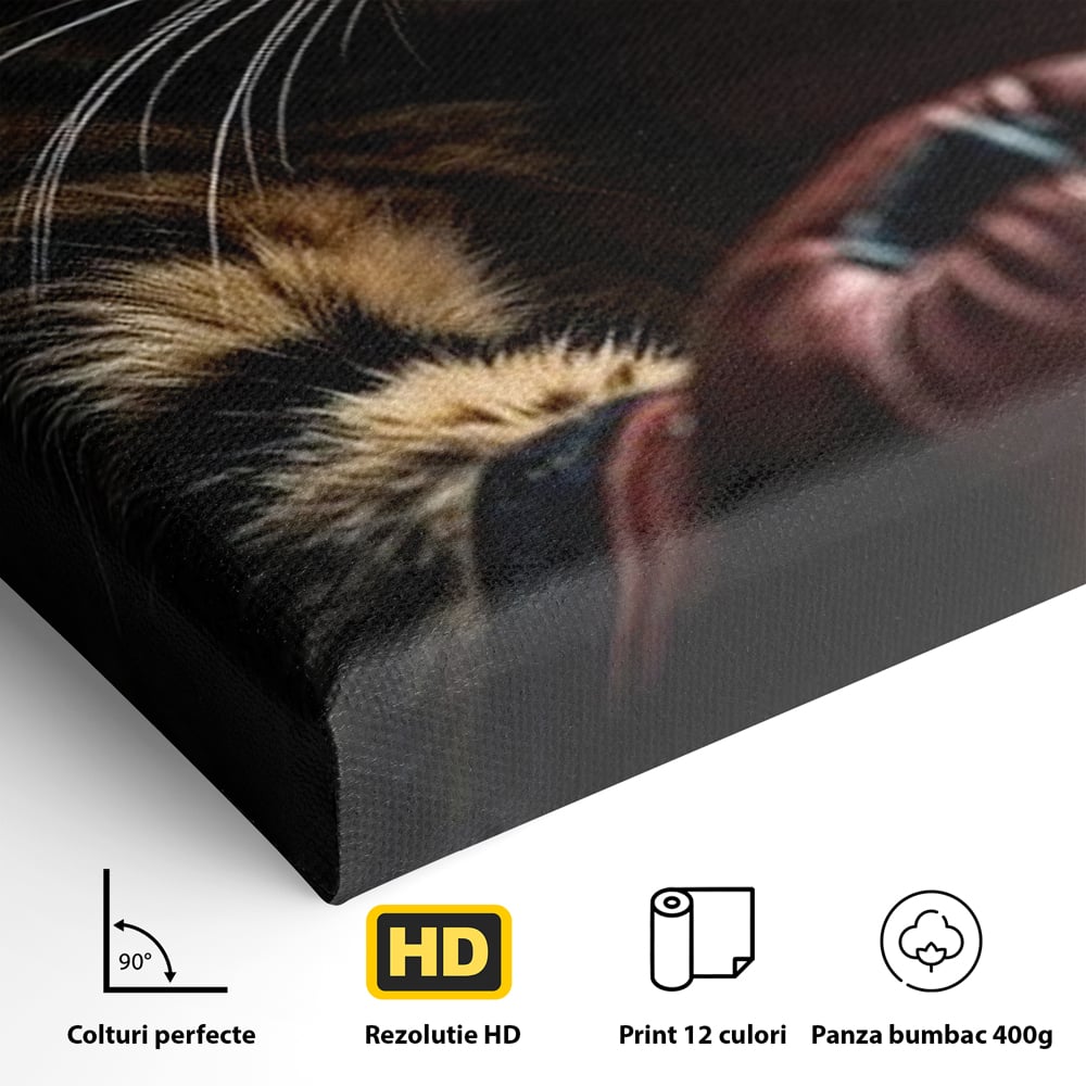 Tablou Canvas Premium, LuxCanva® M1228, Campion cu Blanita, Box, Campion, Manusi, Luptator, Motan, Duel, Victorie, Spirit, Motivational, Curaj, Birou, Living, Camera Copil