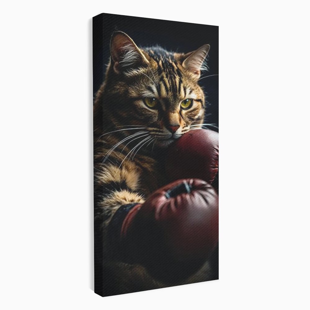 Tablou Canvas Premium, LuxCanva® M1228, Campion cu Blanita, Box, Campion, Manusi, Luptator, Motan, Duel, Victorie, Spirit, Motivational, Curaj, Birou, Living, Camera Copil