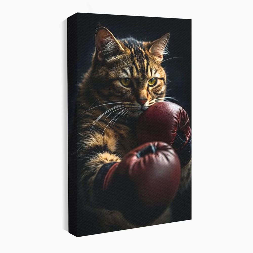 Tablou Canvas Premium, LuxCanva® M1228, Campion cu Blanita, Box, Campion, Manusi, Luptator, Motan, Duel, Victorie, Spirit, Motivational, Curaj, Birou, Living, Camera Copil