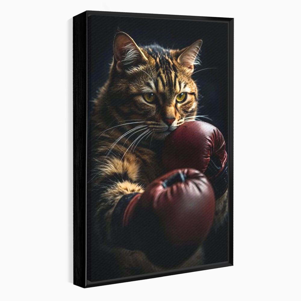 Tablou Canvas Premium, LuxCanva® M1228, Campion cu Blanita, Box, Campion, Manusi, Luptator, Motan, Duel, Victorie, Spirit, Motivational, Curaj, Birou, Living, Camera Copil
