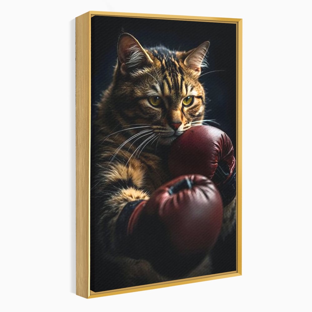 Tablou Canvas Premium, LuxCanva® M1228, Campion cu Blanita, Box, Campion, Manusi, Luptator, Motan, Duel, Victorie, Spirit, Motivational, Curaj, Birou, Living, Camera Copil