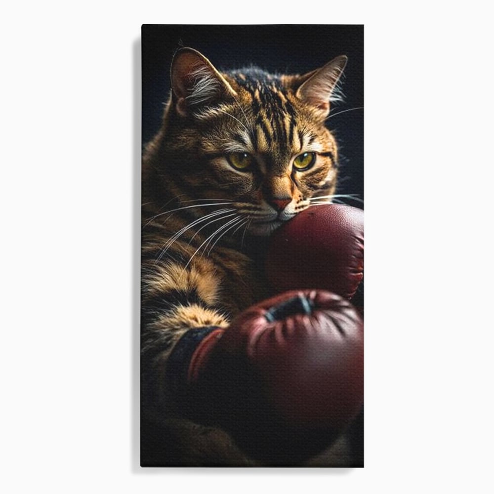 Tablou Canvas Premium, LuxCanva® M1228, Campion cu Blanita, Box, Campion, Manusi, Luptator, Motan, Duel, Victorie, Spirit, Motivational, Curaj, Birou, Living, Camera Copil